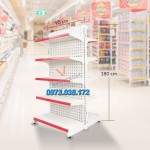 Kệ siêu thị đôi tôn lỗ 10 tầng 1.8m x 0.9m