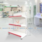 Kệ siêu thị đơn tôn liền 3 tầng 1.2m x 1.2m