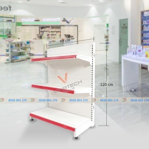 Kệ siêu thị đơn tôn liền 3 tầng 1.2m x 1.2m